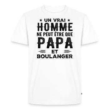 A Real Man Is Just a Dad and a Baker - Men's Premium Organic T-Shirt - white - Front - Nico (187cm)