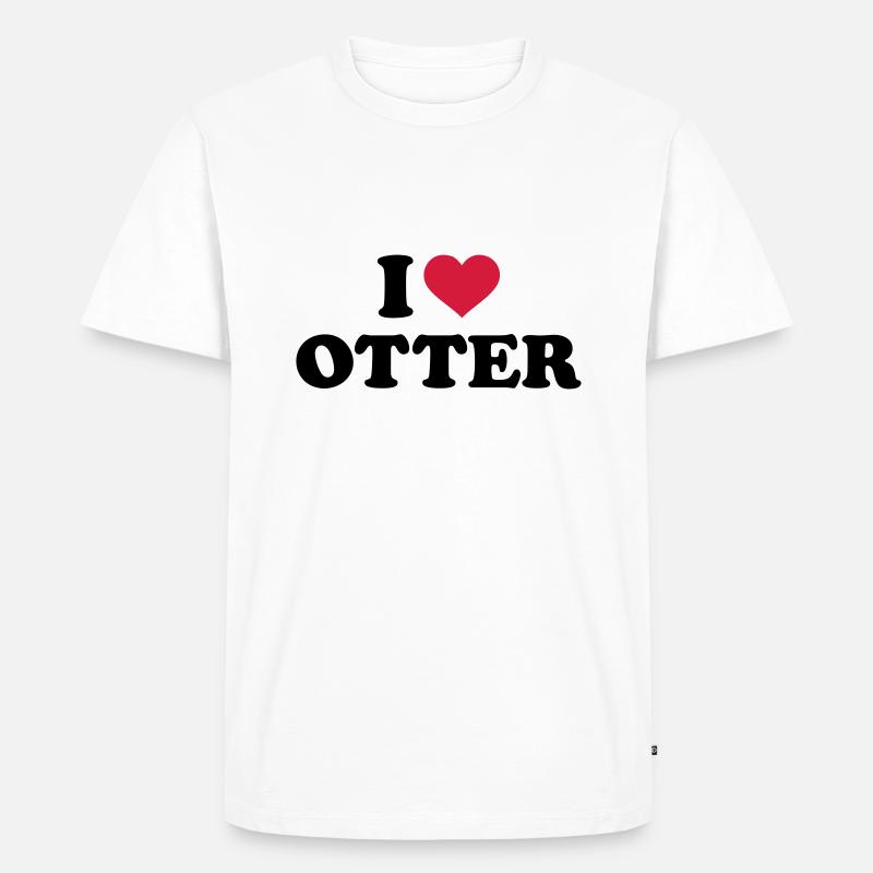 Otter - Männer Premium Bio T-Shirt - Weiß