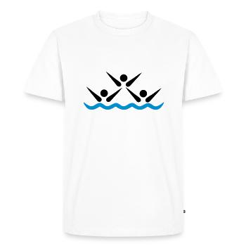 nage synchronisée - T-shirt Premium bio Homme - blanc - Devant - Nico (187cm)