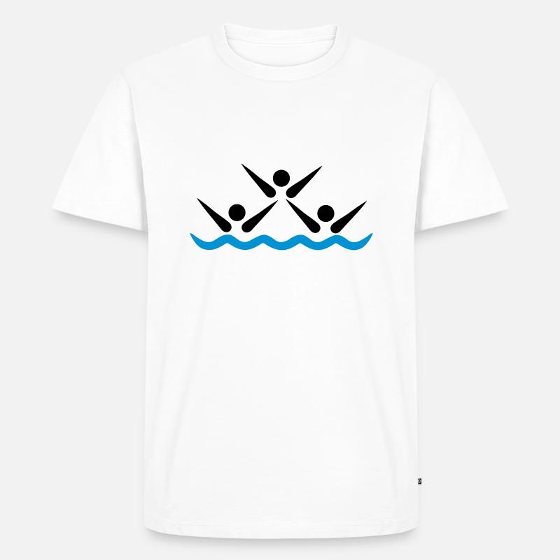 Synchronschwimmen - Männer Premium Bio T-Shirt - Weiß