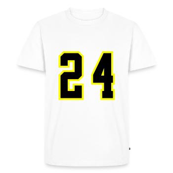 Maillot à 24 numéros - T-shirt Premium bio Homme - blanc - Devant - Nico (187cm)