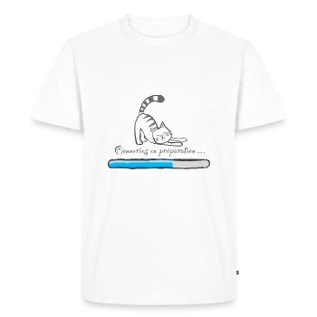 Conneries en préparation - T-shirt Premium bio Homme - blanc - Devant - Nico (187cm)