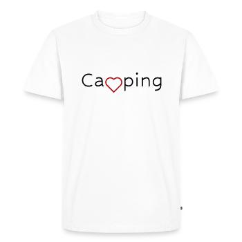 Camping with heart - Men's Premium Organic T-Shirt - white - Front - Nico (187cm)