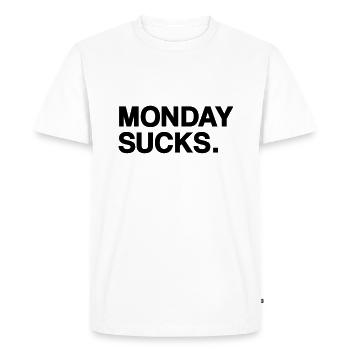 Lundi est nul - T-shirt Premium bio Homme - blanc - Devant - Nico (187cm)