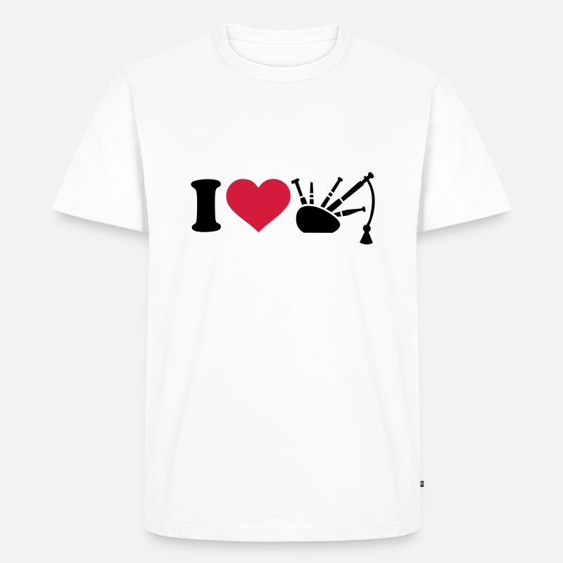 Dudelsack - Männer Premium Bio T-Shirt - Weiß