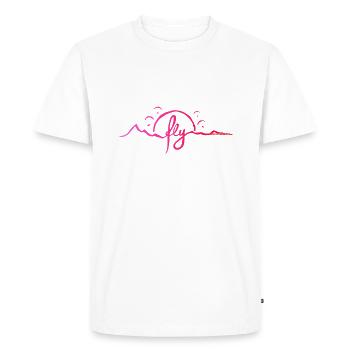 fly Alpes parapente rouge - T-shirt Premium bio Homme - blanc - Devant - Nico (187cm)