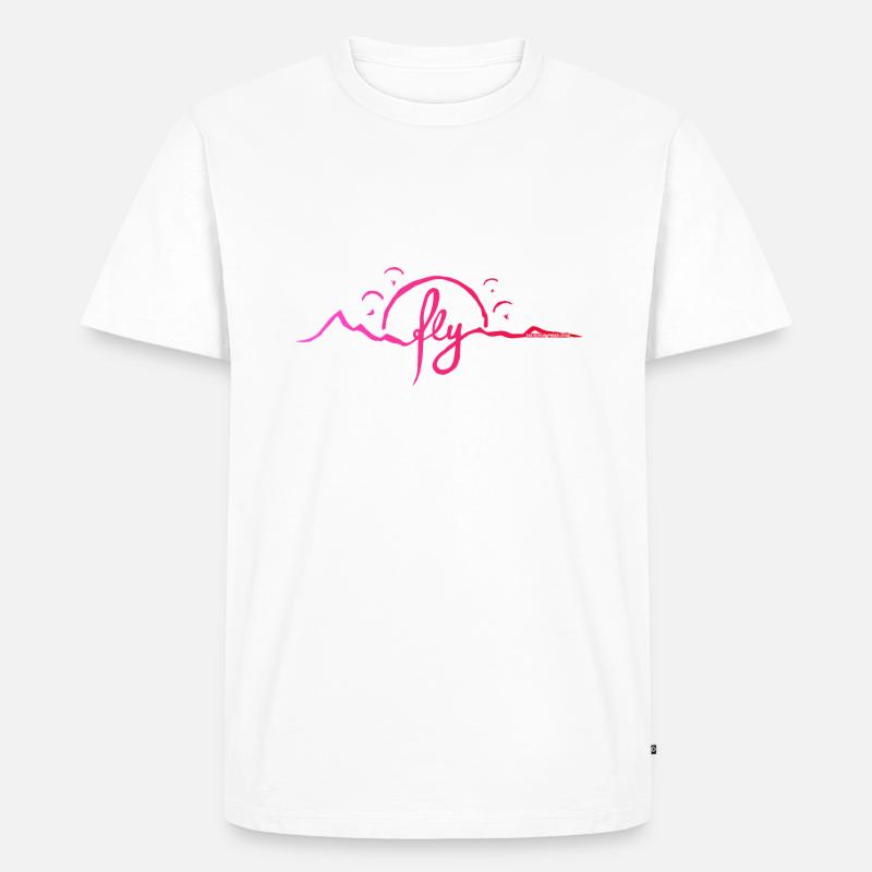 fly Alps Gleitschirm rot - Männer Premium Bio T-Shirt - Weiß