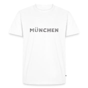 Munich Bavière Allemand Ville Hatching lettrage - T-shirt Premium bio Homme - blanc - Devant - Nico (187cm)
