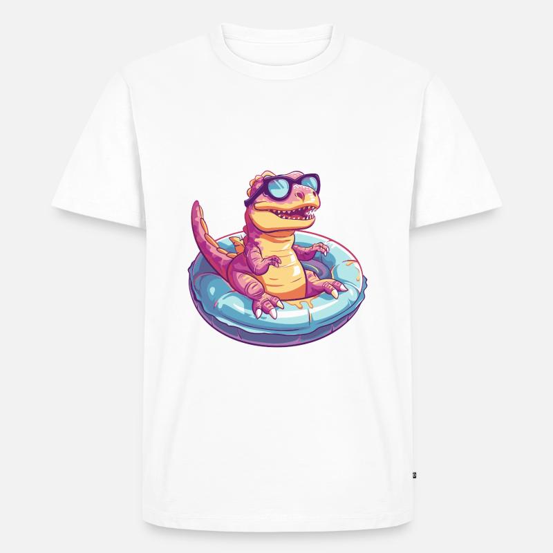 Dinosaurier T-Rex Comic Cool - Männer Premium Bio T-Shirt - Weiß