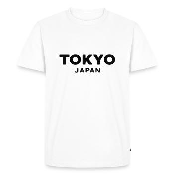 Tokyo Japan Asia Font Design Print - Men's Premium Organic T-Shirt - white - Front - Nico (187cm)
