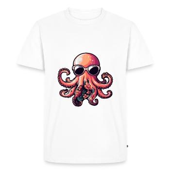 Octopus Bande dessinée Holiday - T-shirt Premium bio Homme - blanc - Devant - Nico (187cm)