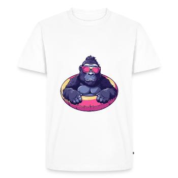 Gorille Bande Dessinée Cool - T-shirt Premium bio Homme - blanc - Devant - Nico (187cm)