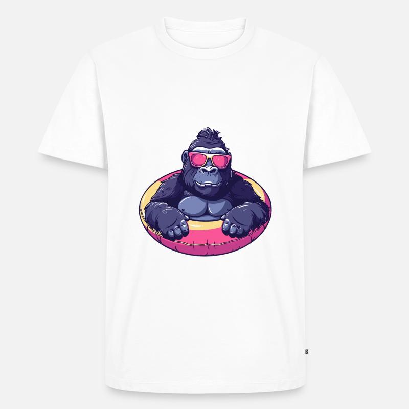 Gorilla Comic Cool - Männer Premium Bio T-Shirt - Weiß