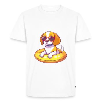 Beagle chien bande dessinée cool - T-shirt Premium bio Homme - blanc - Devant - Nico (187cm)