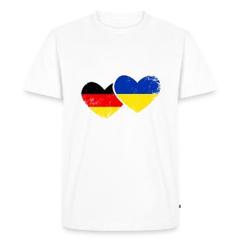I love Ukraine Germany Flag Flag Heart - Men's Premium Organic T-Shirt - white - Front - Nico (187cm)