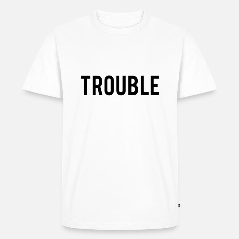 Double Trouble - Männer Premium Bio T-Shirt - Weiß