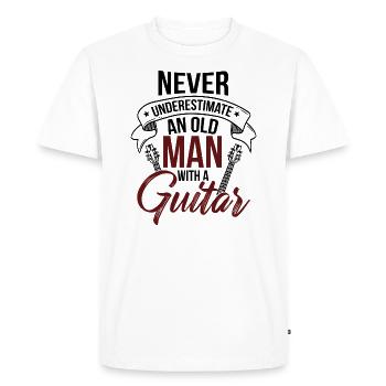 guitare - T-shirt Premium bio Homme - blanc - Devant - Nico (187cm)