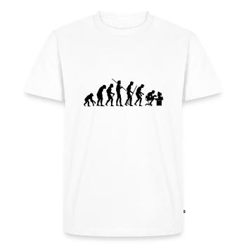 Evolution of Society - Men's Premium Organic T-Shirt - white - Front - Nico (187cm)