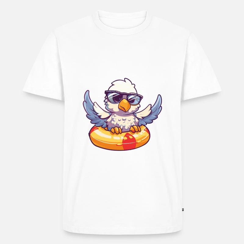 Adler Comic Cool - Männer Premium Bio T-Shirt - Weiß