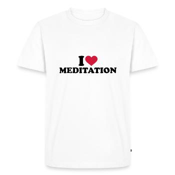 méditation - T-shirt Premium bio Homme - blanc - Devant - Nico (187cm)