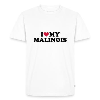 malinois - T-shirt Premium bio Homme - blanc - Devant - Nico (187cm)
