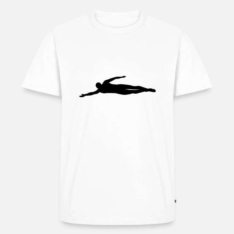 Schwimmen - Männer Premium Bio T-Shirt - Weiß