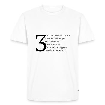 Rule of Three - Men's Premium Organic T-Shirt - white - Front - Nico (187cm)
