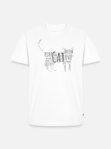 CATLOVE - Männer Premium Bio T-Shirt - Weiß