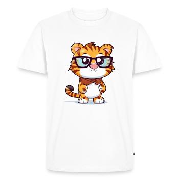 Lokoy le tigre - T-shirt Premium bio Homme - blanc - Devant - Nico (187cm)