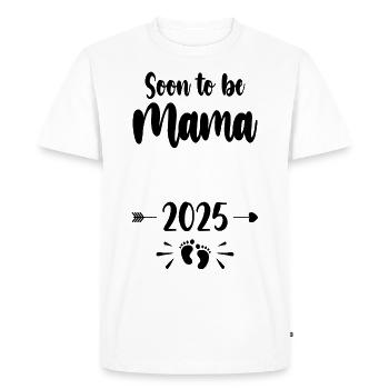 Mama Soon To Be Mom 2025 Mother Pregnant Kids Moth - Men's Premium Organic T-Shirt - white - Front - Nico (187cm)