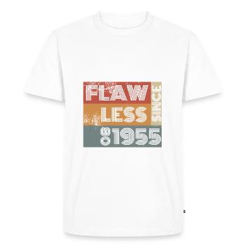 70ème Anniversaire Sans défaut depuis 08/1955 - T-shirt Premium bio Homme - blanc - Devant - Nico (187cm)