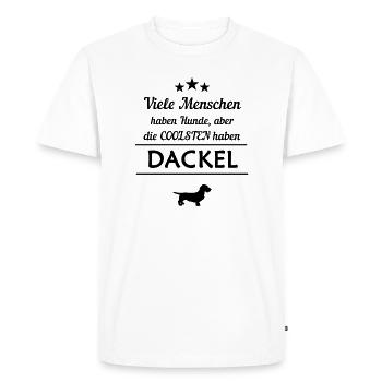 Beaucoup de chiens ont cadeau de teckels de poils durs (0172) - T-shirt Premium bio Homme - blanc - Devant - Nico (187cm)