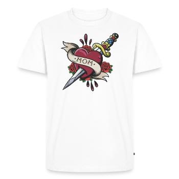 Heart Tattoo Mum Graphic Art - T-shirt Premium bio Homme - blanc - Devant - Nico (187cm)