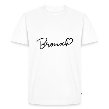 Bronx Heartbeat NYC - T-shirt Premium bio Homme - blanc - Devant - Nico (187cm)
