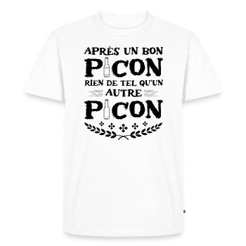 Apres un bon picon rien de tel qu'un autre picon - T-shirt Premium bio Homme - blanc - Devant - Nico (187cm)