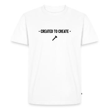 Created to Create, Made for crafting and building - Men's Premium Organic T-Shirt - white - Front - Nico (187cm)
