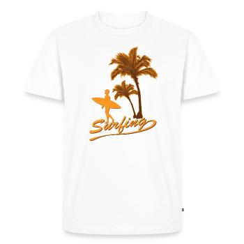 Surfeur avec planche de surf - T-shirt Premium bio Homme - blanc - Devant - Nico (187cm)