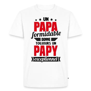 Un Papa Formidable Donne Un Papy Exceptionnel - T-shirt Premium bio Homme - blanc - Devant - Nico (187cm)
