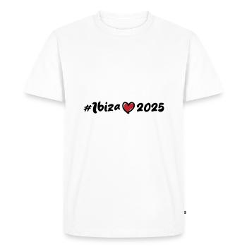 Ibiza 2025 Cœur - T-shirt Premium bio Homme - blanc - Devant - Nico (187cm)