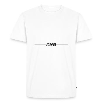 Ligne 2025 - T-shirt Premium bio Homme - blanc - Devant - Nico (187cm)