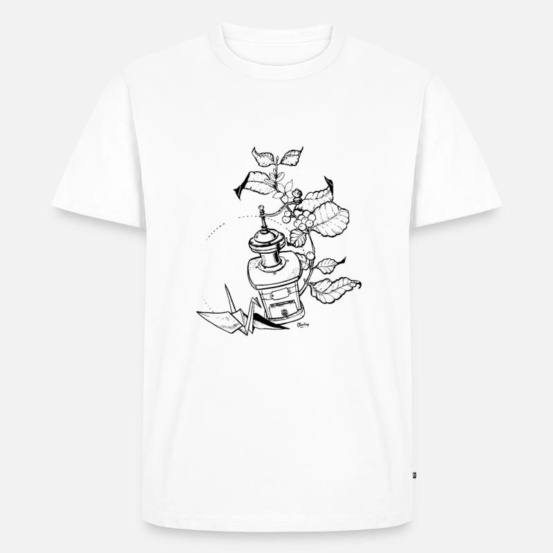 Coffeelove - Kaffeemühle - Männer Premium Bio T-Shirt - Weiß