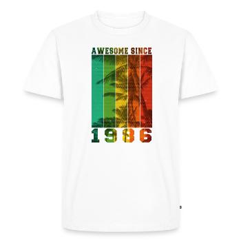 Génial depuis 1986 - T-shirt Premium bio Homme - blanc - Devant - Nico (187cm)