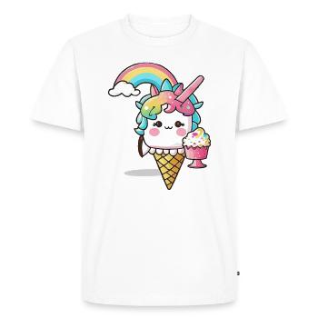 Unicorn of the Sun - Shine like the sun - Men's Premium Organic T-Shirt - white - Front - Nico (187cm)