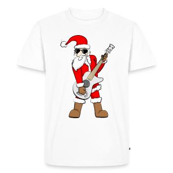 Rock Santa Claus - Men's Premium Organic T-Shirt - white - Front - Nico (187cm)