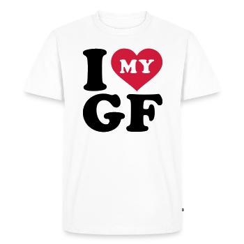I love my girlfriend - Men's Premium Organic T-Shirt - white - Front - Nico (187cm)