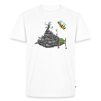 Bees learn to fly - first flying lesson - Men's Premium Organic T-Shirt - white - Front - Nico (187cm)