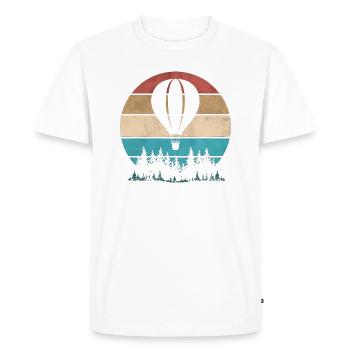 Vol en montgolfière Retro - T-shirt Premium bio Homme - blanc - Devant - Nico (187cm)
