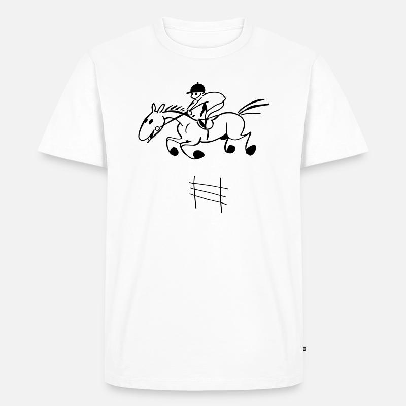 Springreiter - Männer Premium Bio T-Shirt - Weiß