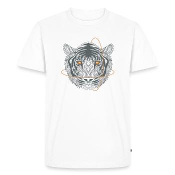 Tiger head black white - Men's Premium Organic T-Shirt - white - Front - Nico (187cm)
