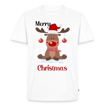 Noël des rennes - T-shirt Premium bio Homme - blanc - Devant - Nico (187cm)